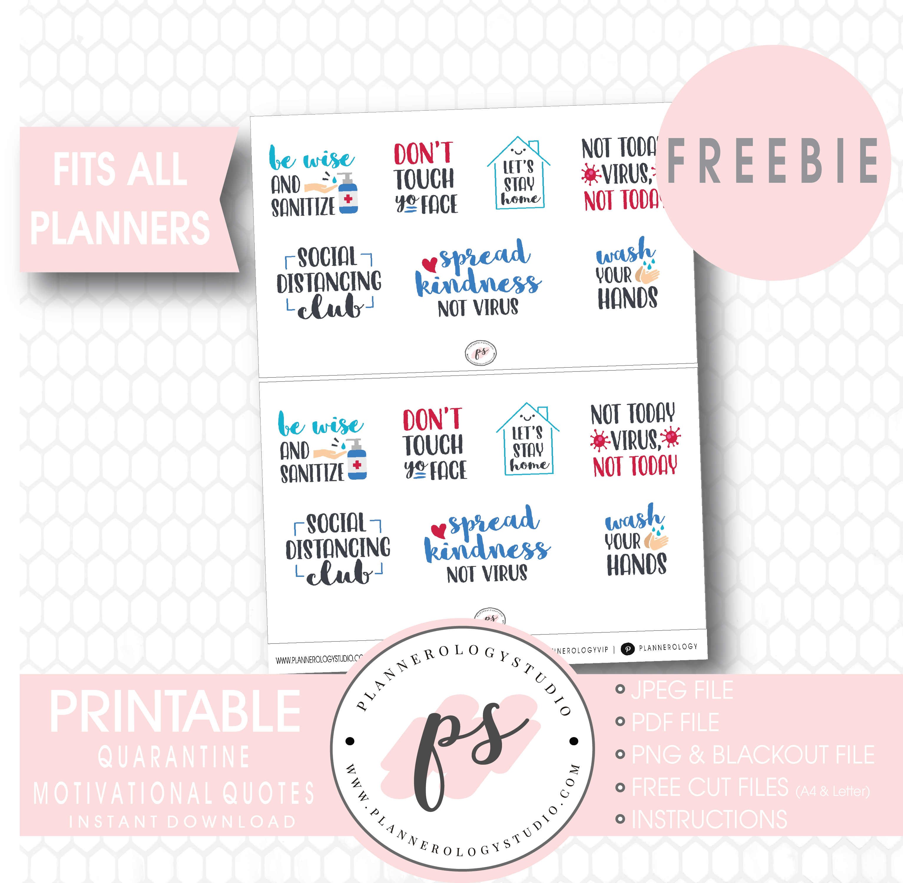 Quarantine Motivational Quotes Digital Printable Planner Stickers ...