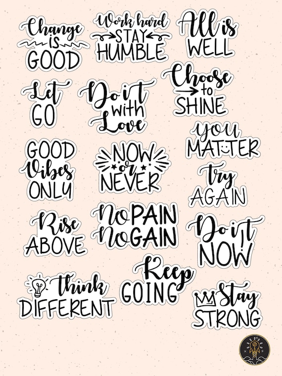 Printable Planner Motivational Quote Stickers Instant Download Png ...
