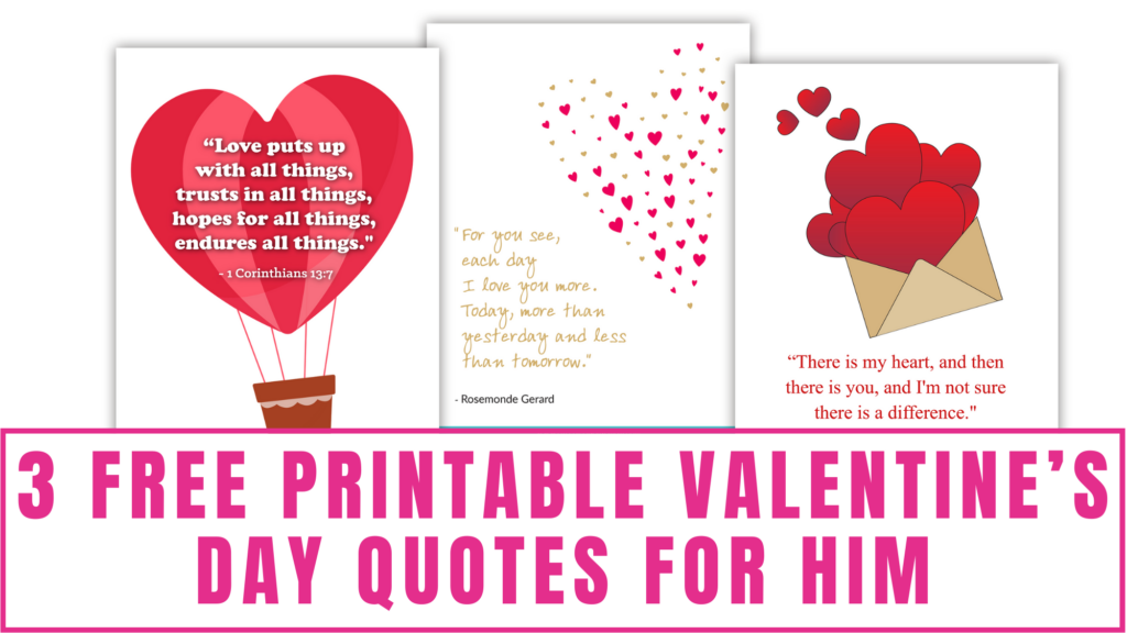 Free Printable Cards with Love Quotes for Valentine Day