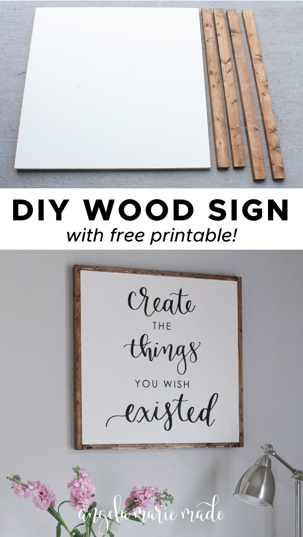 How to Make a DIY Wood Sign &  Free Printable! - Angela Marie Made