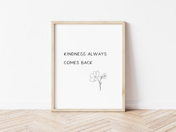 Kindness Always Comes Back, Boho Wall Decor, Living Room Decor ...