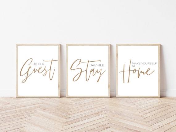 Be Our Guest, Make Yourself at Home, Set of 3, Printable Wall Art ...
