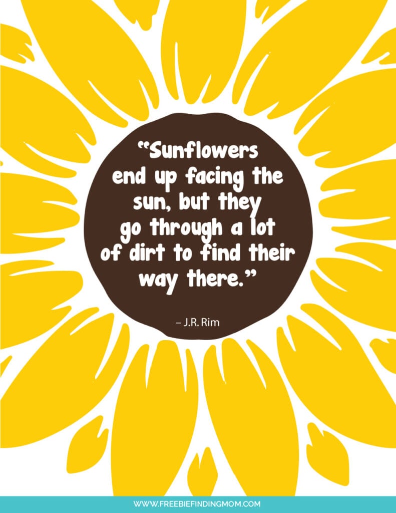 3 Free Printable Inspirational Quotes About Sunflowers - Freebie ...