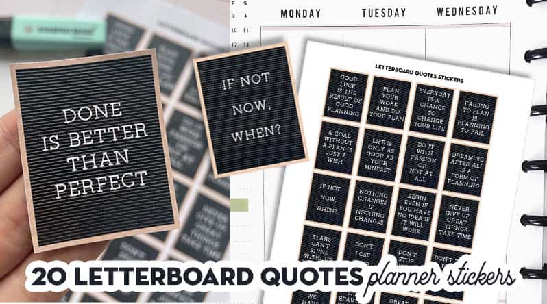 20 Free Printable Letterboard Quotes Stickers - Lovely Planner
