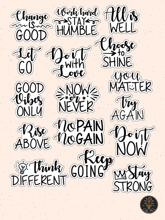 Printable Planner Motivational Quote Stickers Instant Download Png ...