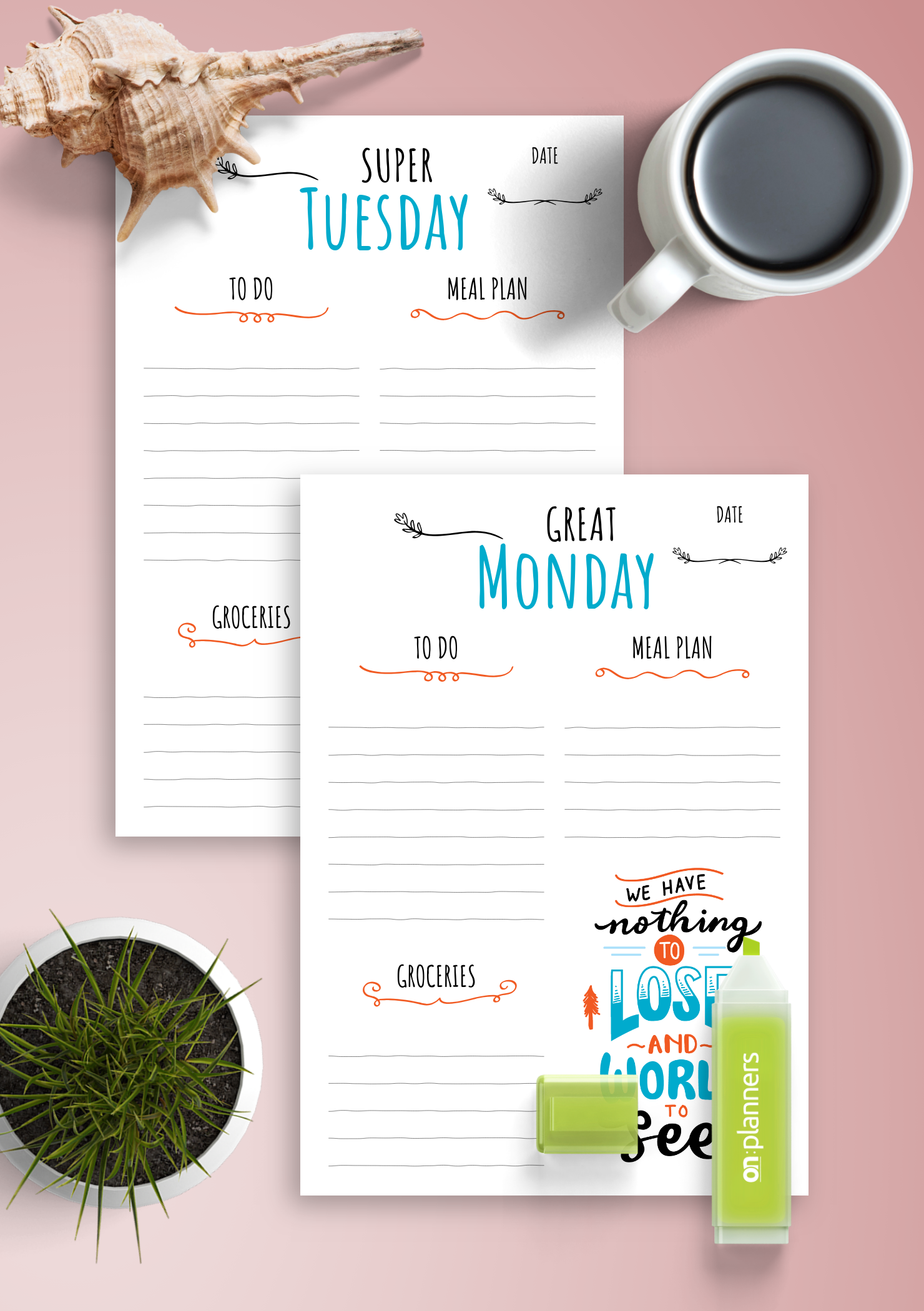 printable quotes planner
