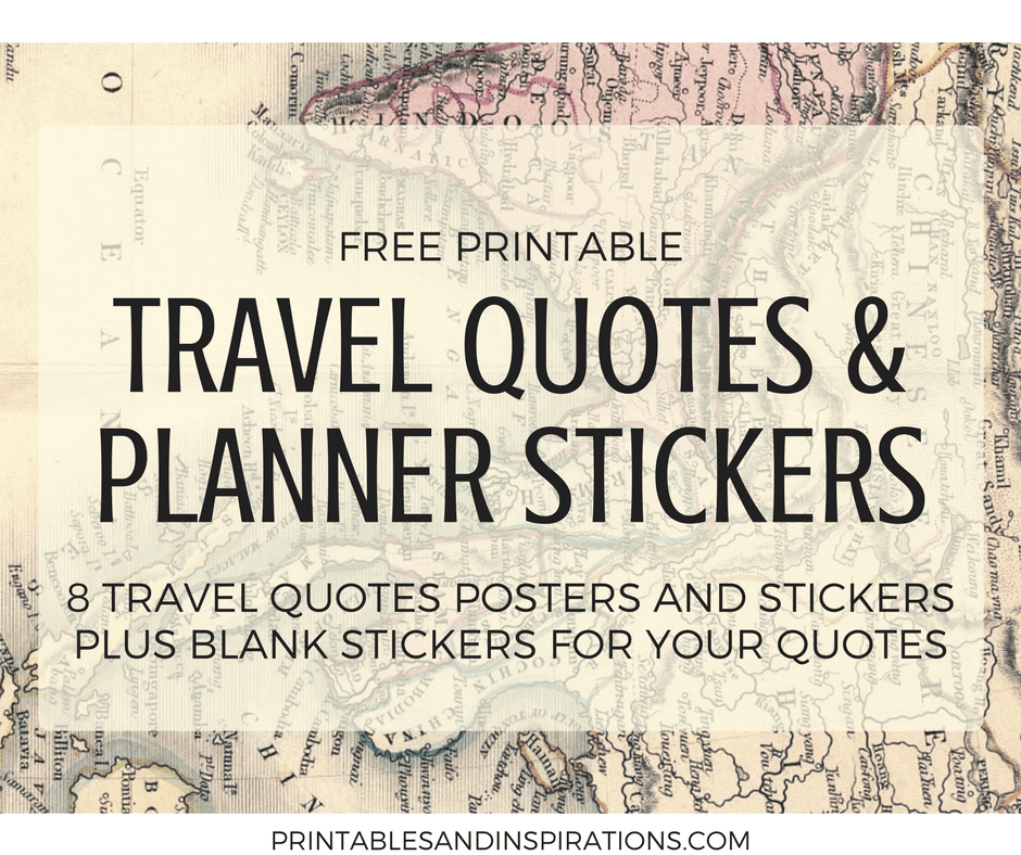 Travel Quotes Free Printable Art And Planner Stickers - Printables ...