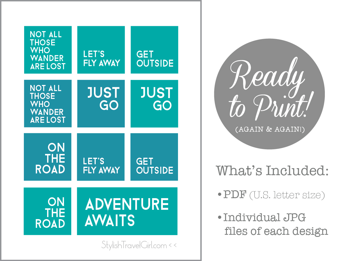 Free Travel Quote PRINTABLES (1st Edition) Exclusively on Stylish ...