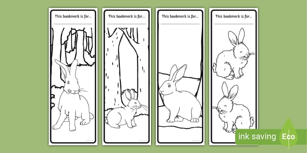 FREE! - Rabbit Bookmarks to Colour (teacher made) - Twinkl