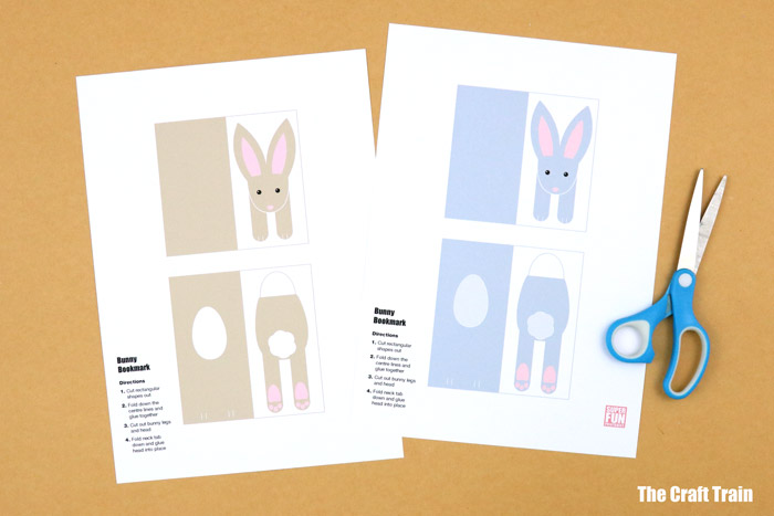printable bunny bookmark - The Craft Train