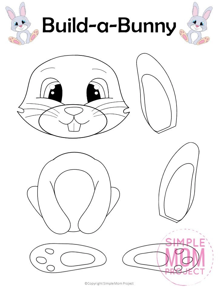 Free Cut and Paste Bunny Rabbit Craft - Simple Mom Project