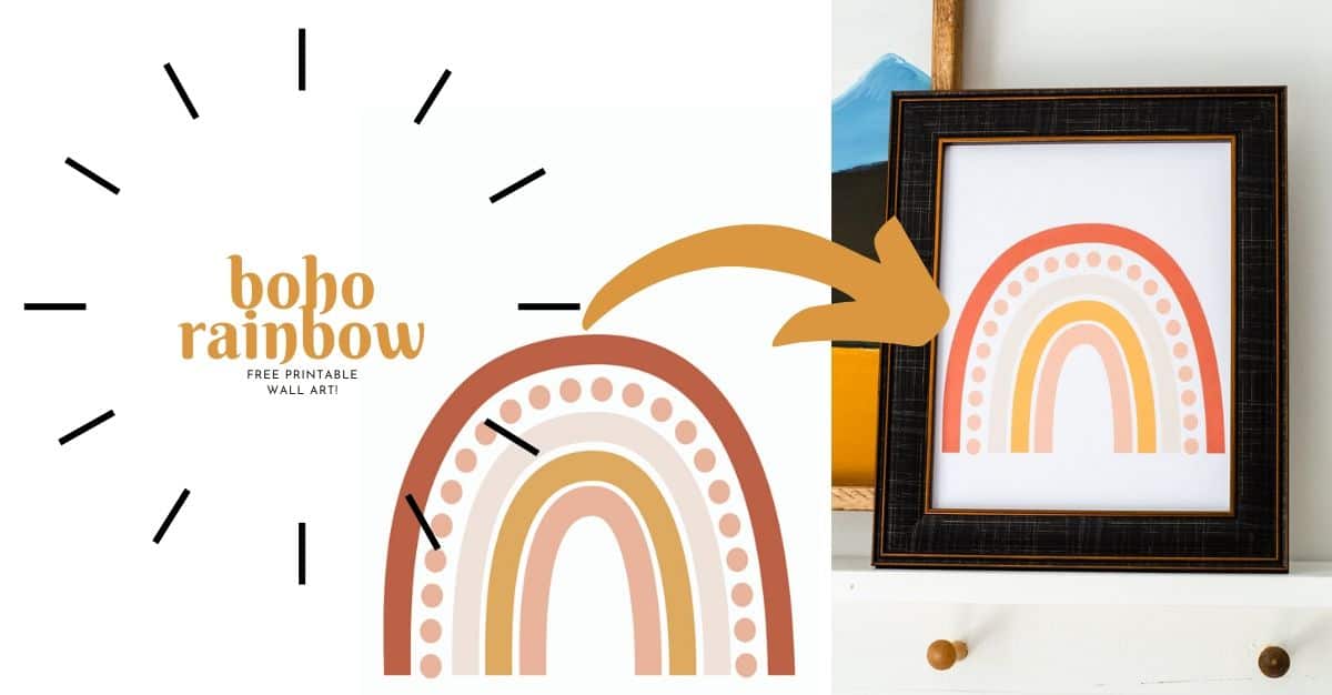 Free Boho Rainbow Printable Wall Art - Harbour Breeze Home