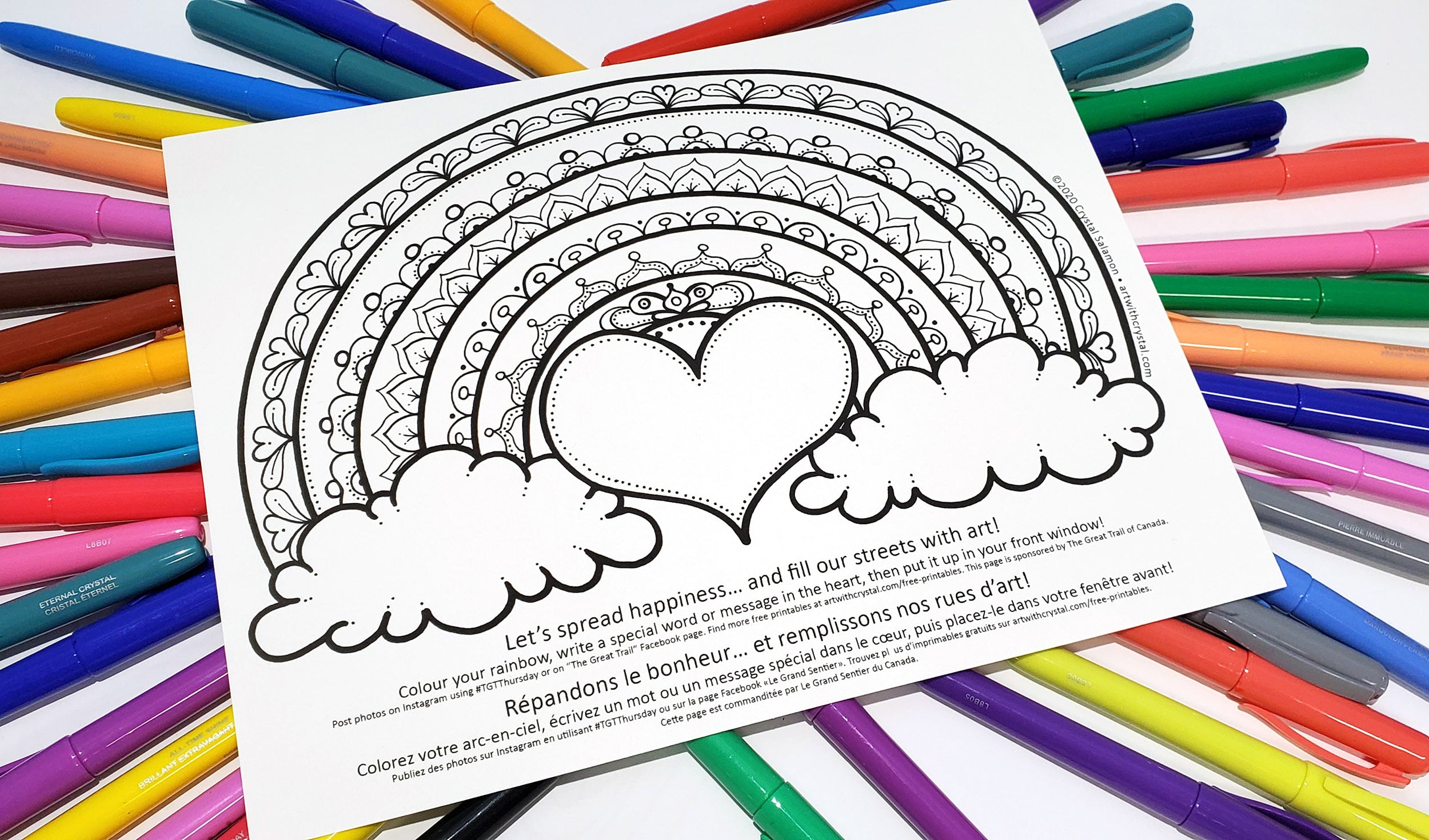 Happiness Rainbow - FREE Printable - Art With Crystal