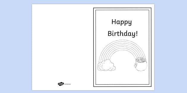 FREE! - Rainbow Birthday Card Colouring Activity | Primary Resources
