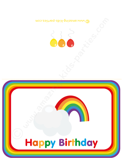 printable rainbow birthday cards