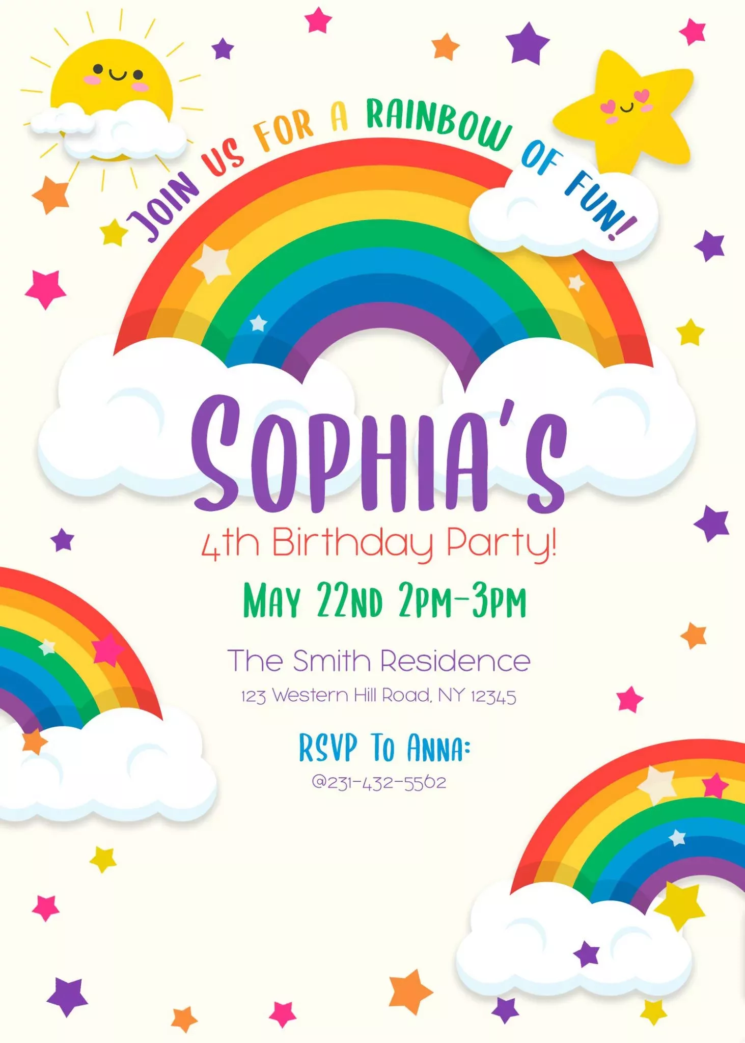 printable rainbow birthday cards