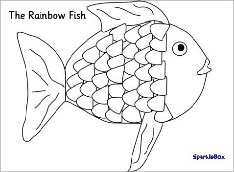 printable rainbow fish coloring page