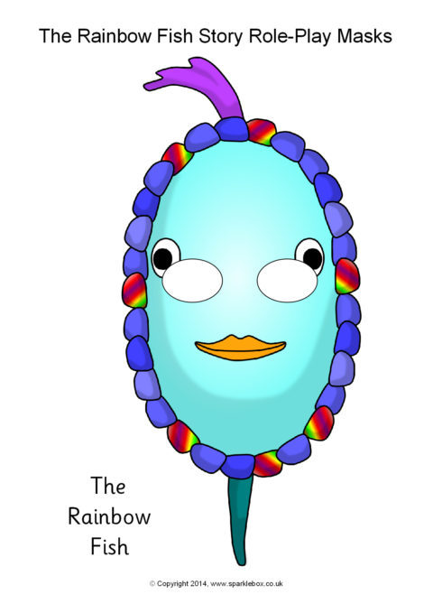 Rainbow Fish Role-Play Masks (SB10718) - SparkleBox