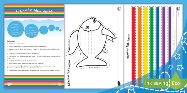 Rainbow Fish Ribbon Weaving (teacher made) - Twinkl