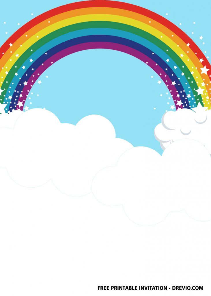 FREE Rainbow Party Invitation Templates