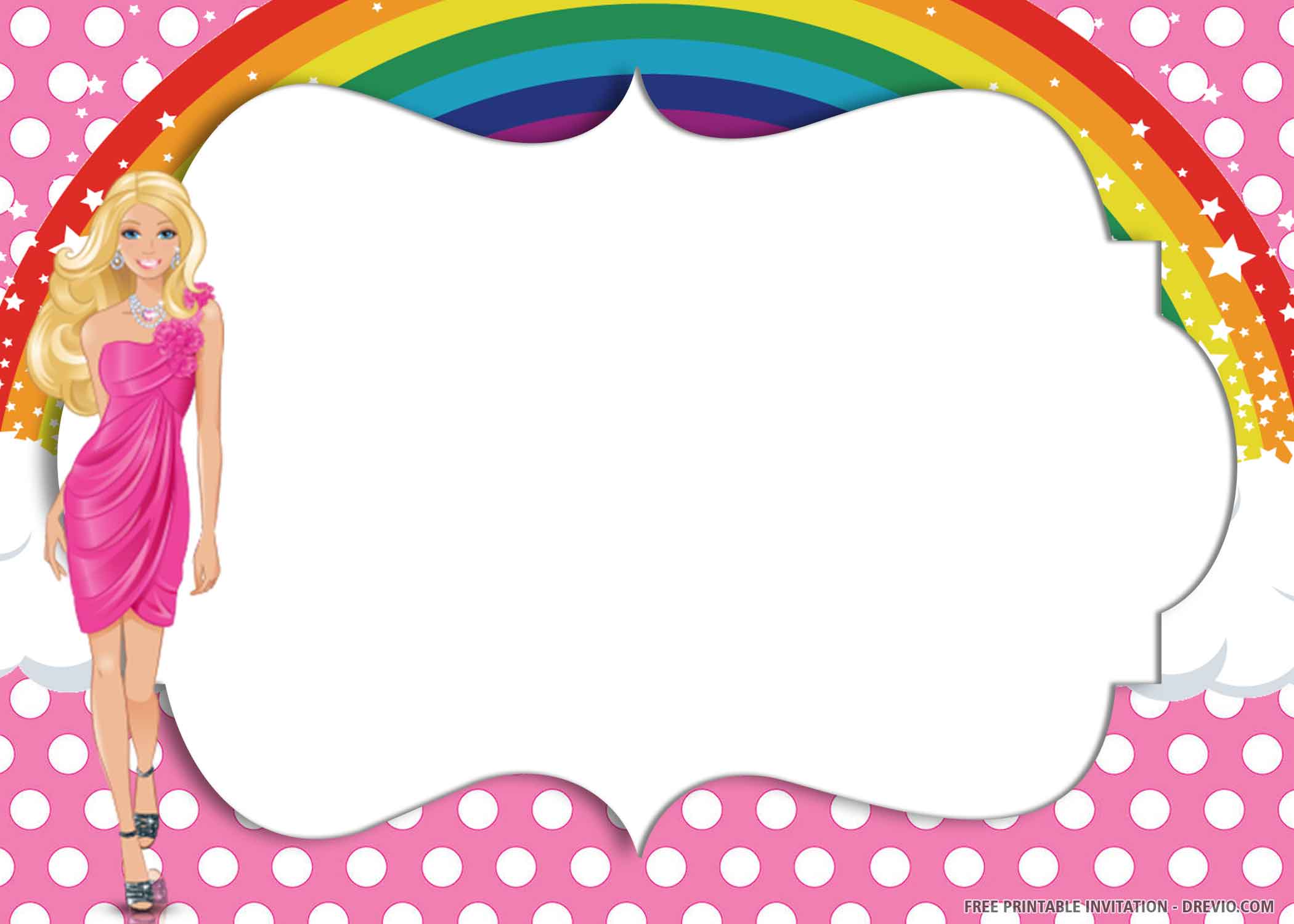 FREE PRINTABLE) - Pink Rainbow Birthday Invitation Templates ...