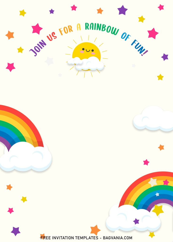 11+ Colorful Rainbow Invitation Card Templates For A Whimsical ...