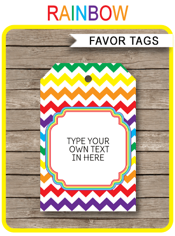 printable rainbow thank you tags