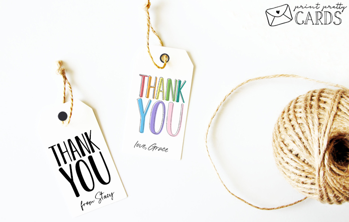 printable rainbow thank you tags