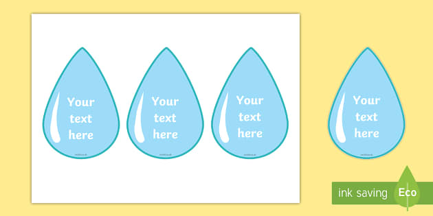 ? Editable Raindrop Template | Primary Display Resources