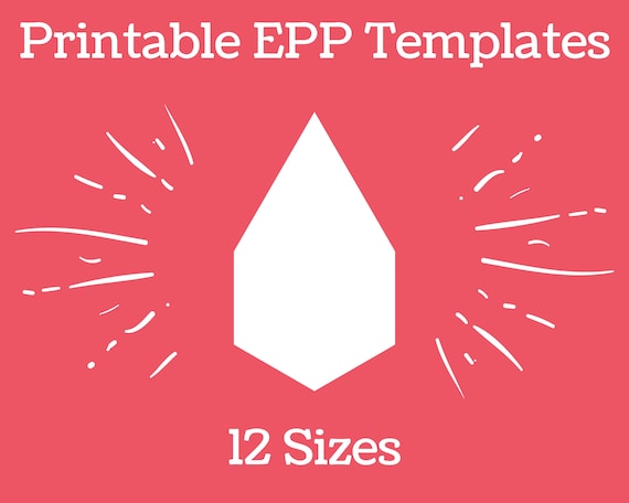 12 Sizes Printable EPP Templates PDF Instant Download Teardrop ...