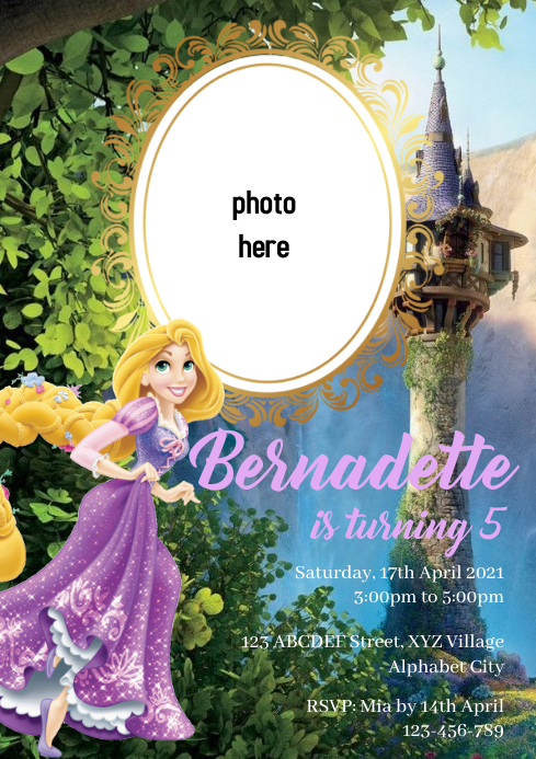 Rapunzel Birthday Invitation Template | PosterMyWall