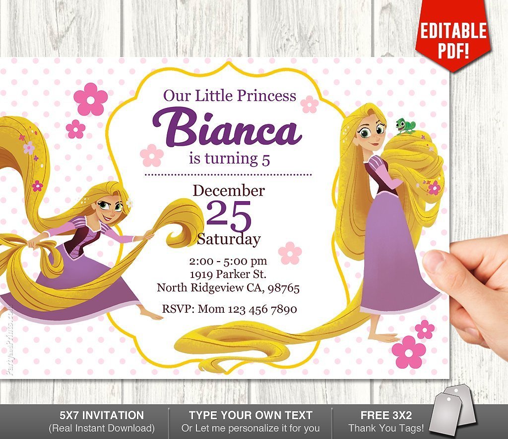 printable rapunzel invitations
