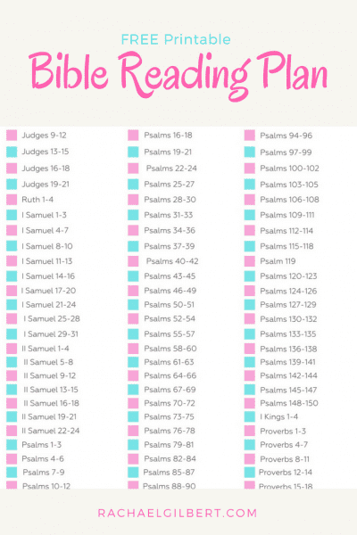 Free Printable Bible Reading Plan - Rachael Gilbert