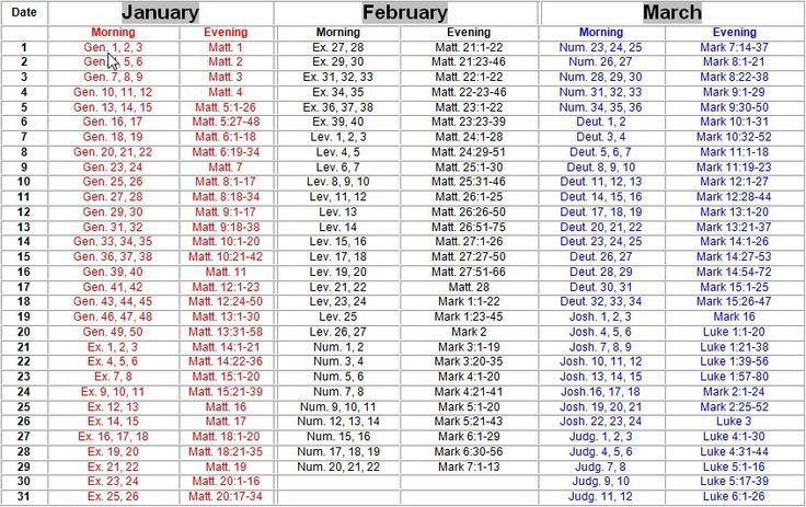 printable read bible year schedule