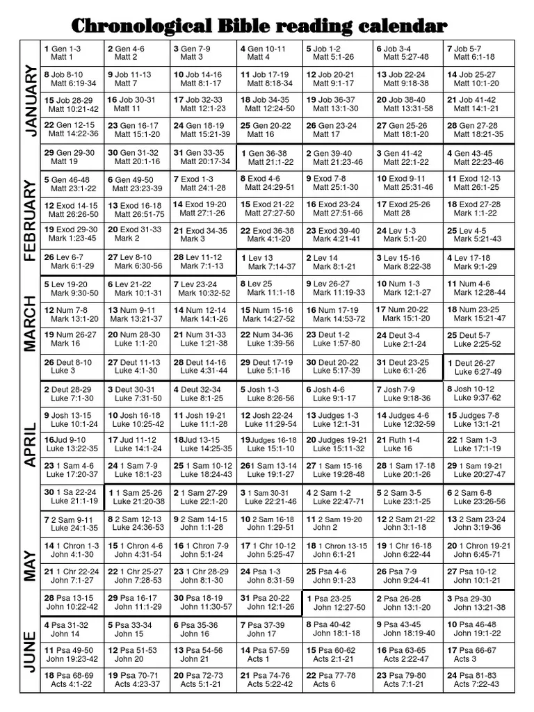 printable read bible year schedule