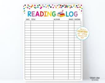 Reading Log Printable Reading Log for Kids, Spring Reading Log ...