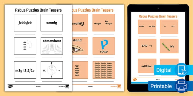 printable rebus puzzle brain teasers