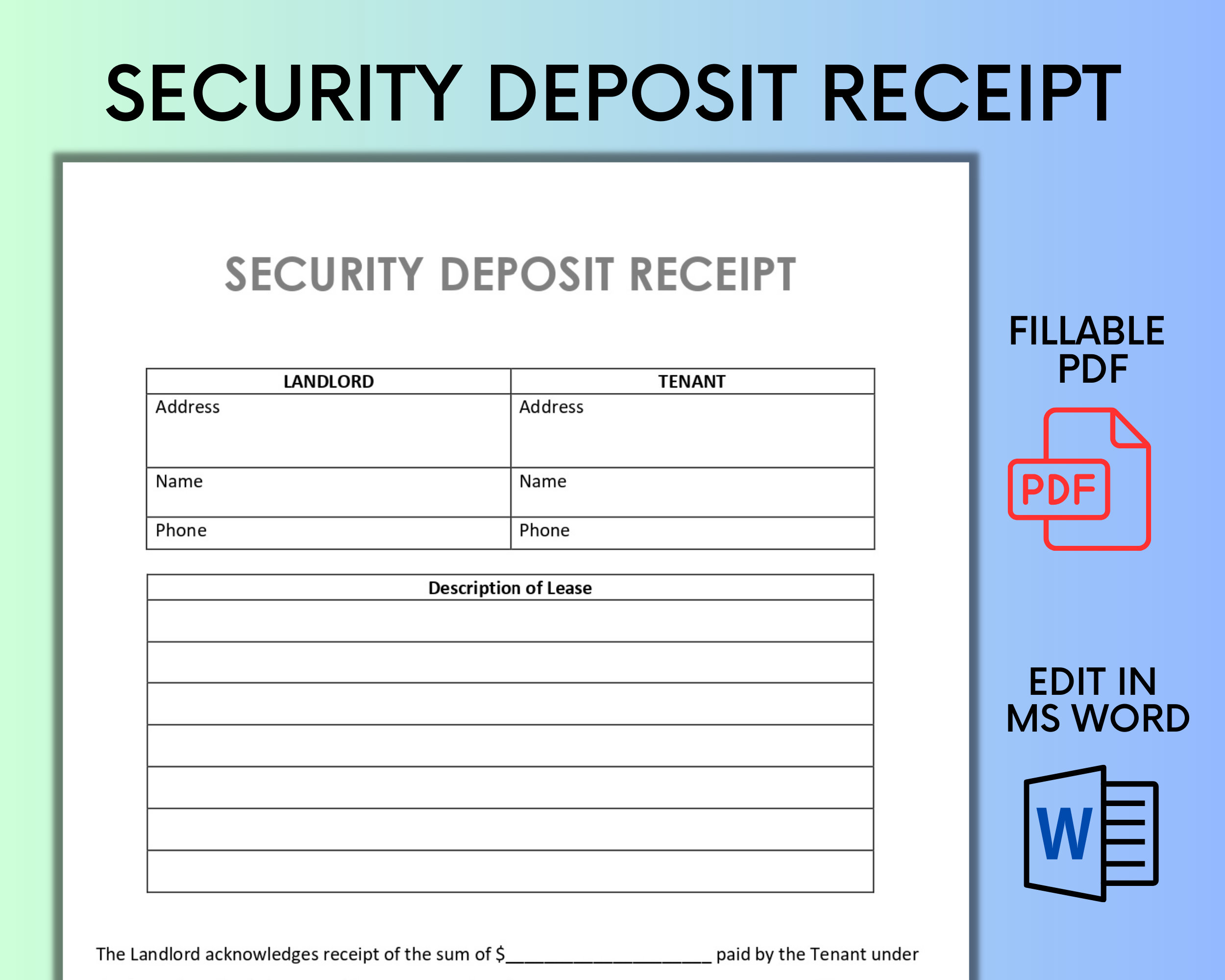 Deposit Receipt - 8+ Examples, Format, Pdf - Worksheets Library