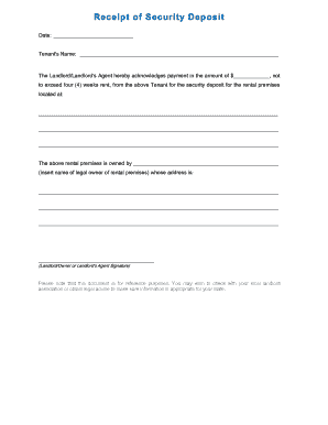 Deposit Receipt Template - Fill Online, Printable, Fillable, Blank ...