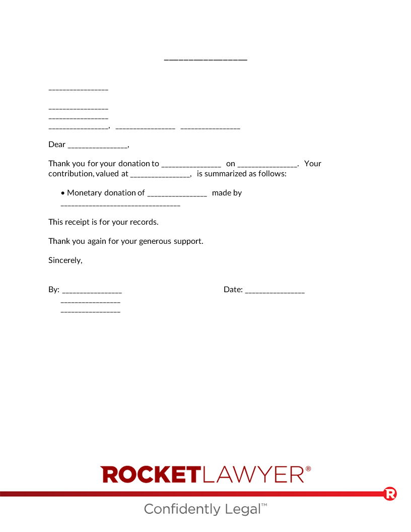 Free Donation Receipt | Free to Print, Save &  Download