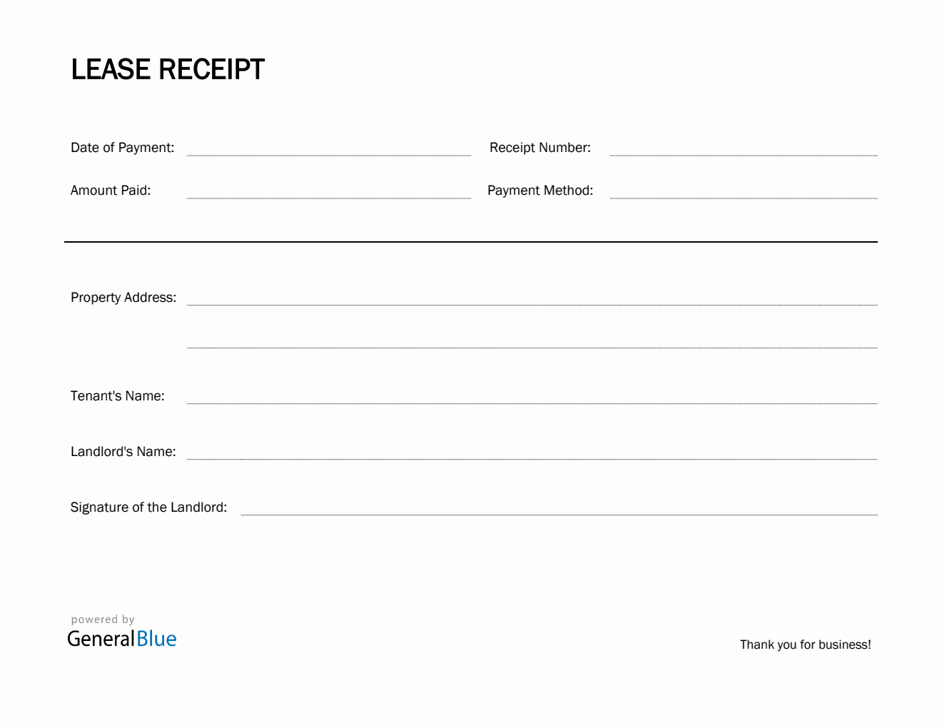 printable receipt for rent