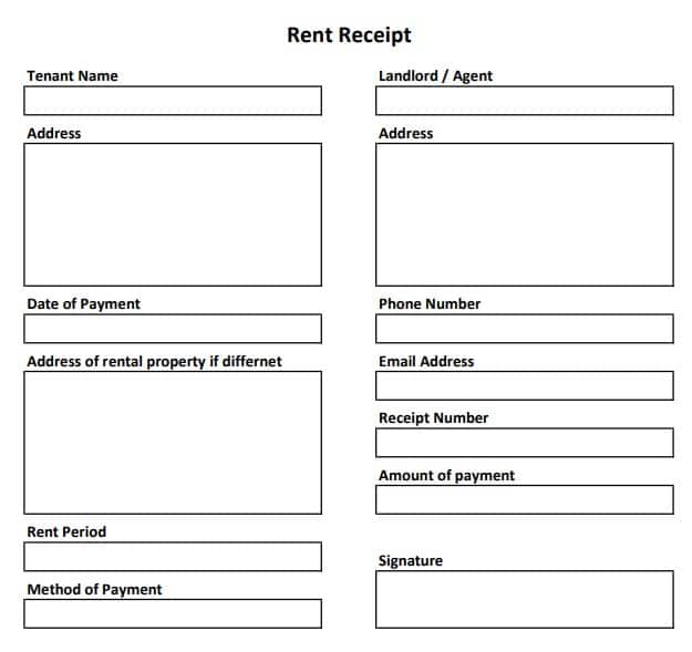 Free Rent Receipt Template - 3 Templates In Excel And Word