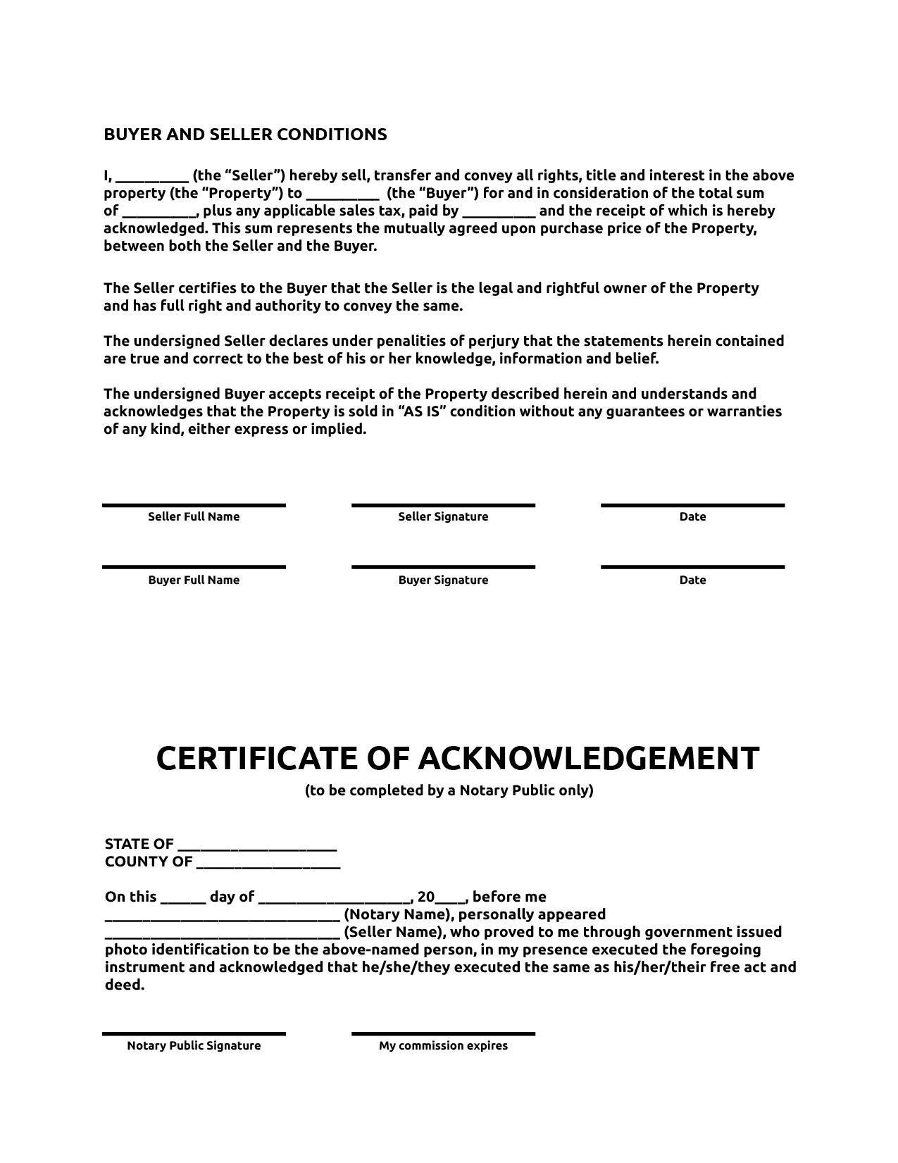 printable receipt for sale of boat