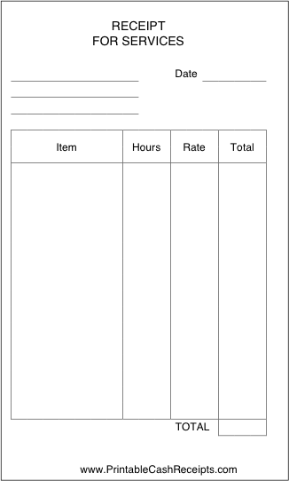 Receipt for Services