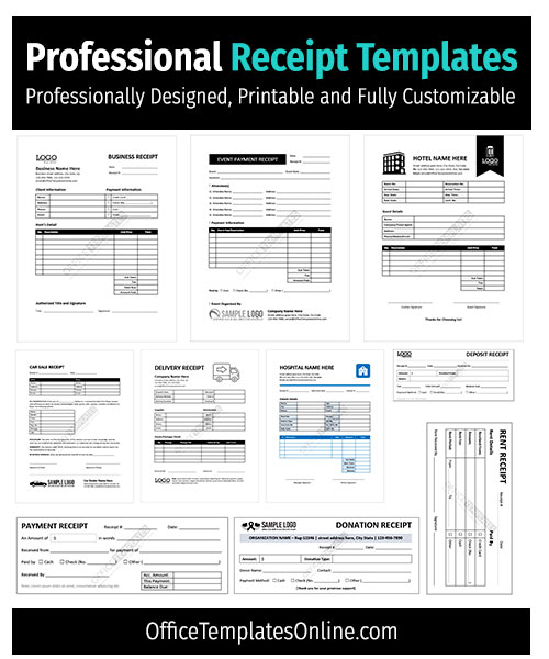 10+ Free, Editable, Printable Receipt Templates in MS Word