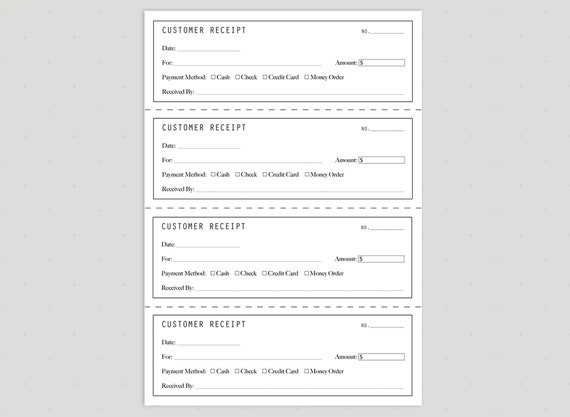 Receipt Template Printable Receipt Book Easy Download Small Receipt Template Printable Receipt Book Easy Download Small