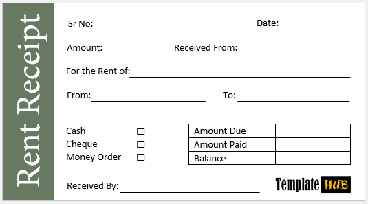 10 Free Printable Rent Receipt Templates - MS Word Templates