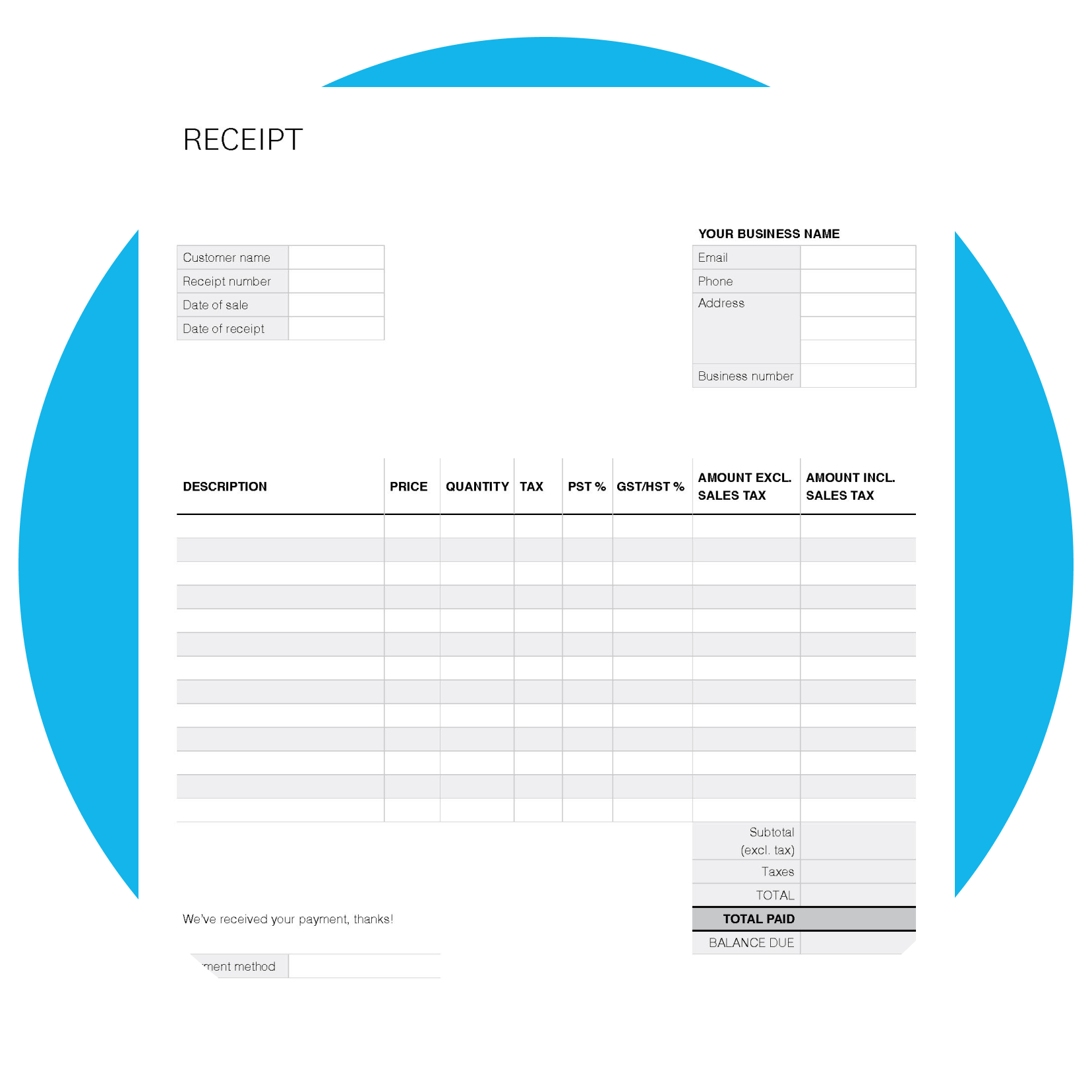 Free Receipt Template | Xero CA