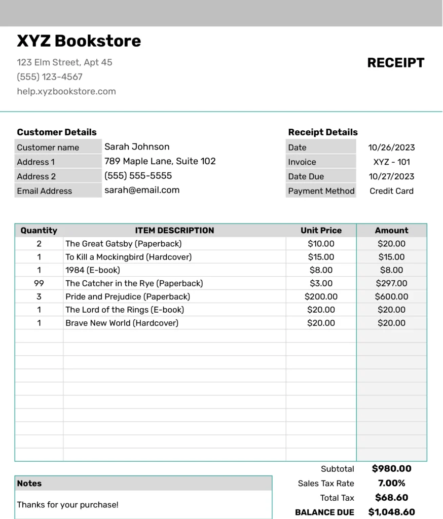 Download Free Fillable and Printable Receipt Template [2024 Edition]