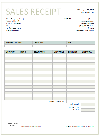 26+ Free Sales Receipt Templates (Word, Excel, PDF)